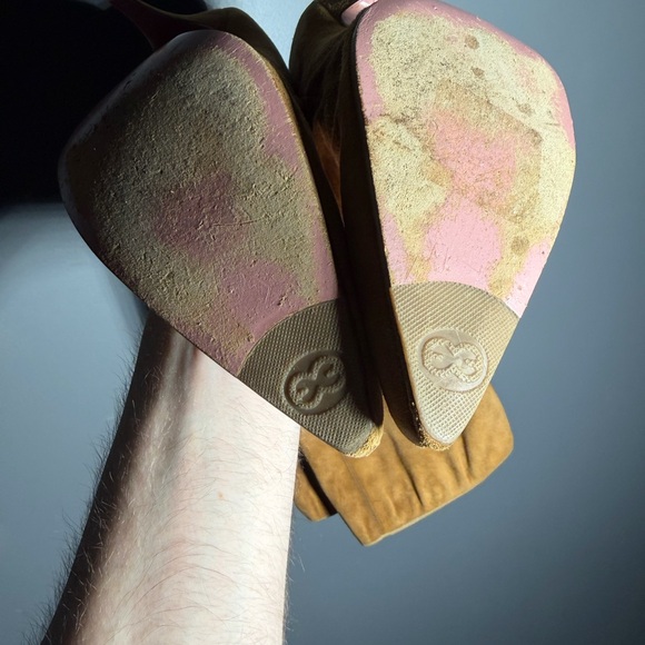 Escada Camel Suede Knee High Heeled Boots Size EU 39 - Picture 9 of 9